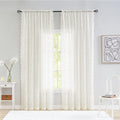 ALIGOGO Cream Lace Sheer Curtains 108 in Long - Elegant Privacy