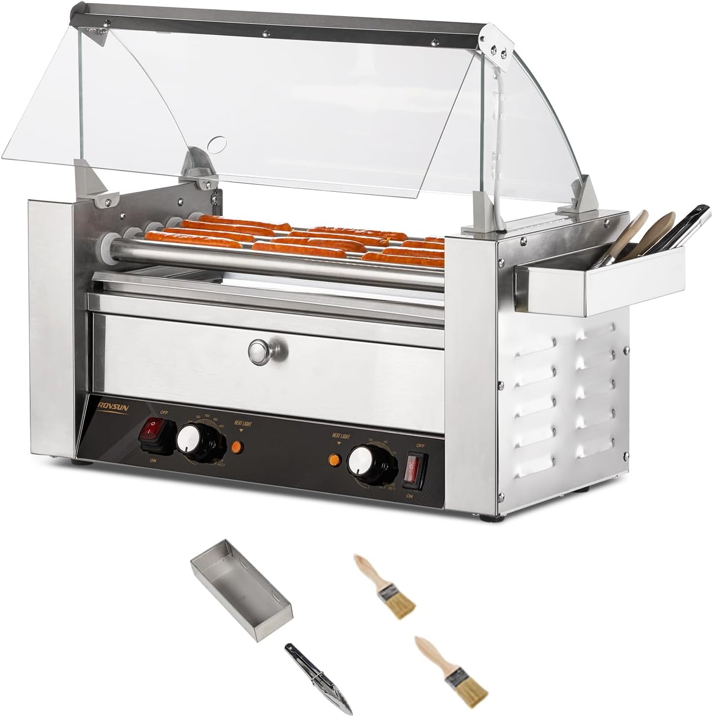ROVSUN Hot Dog Roller Warmer with 5 Rollers for Parties