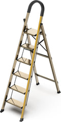 GameGem Lightweight Aluminum 6 Step Ladder for 12 ft Ceilings - Space
