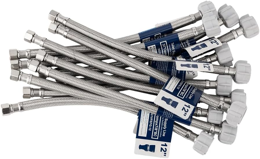 12pcs 12 inch Toilet Water Supply Line for Easy Installation