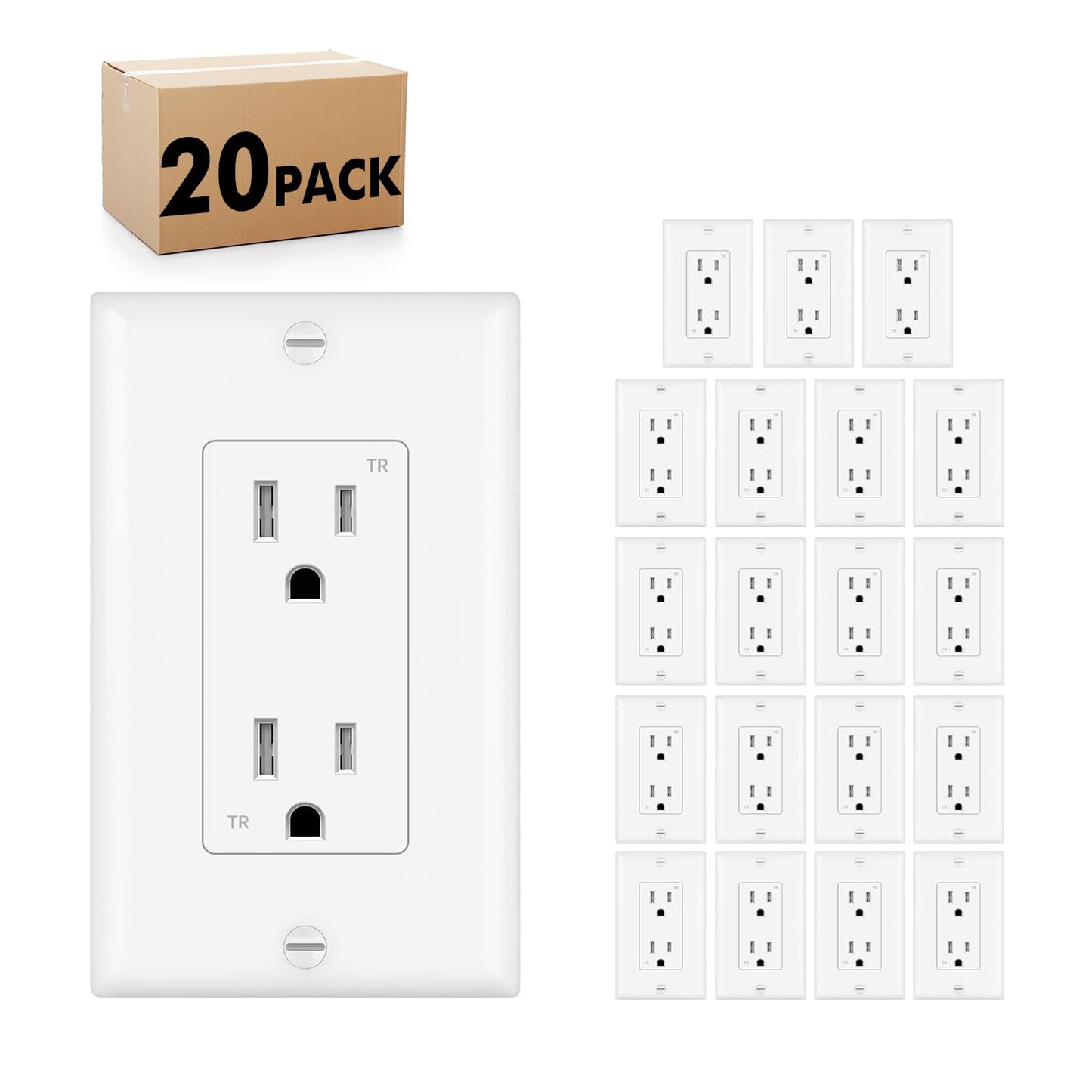 Micmi Decorator Receptacle Outlet - Tamper Resistant 15Amp