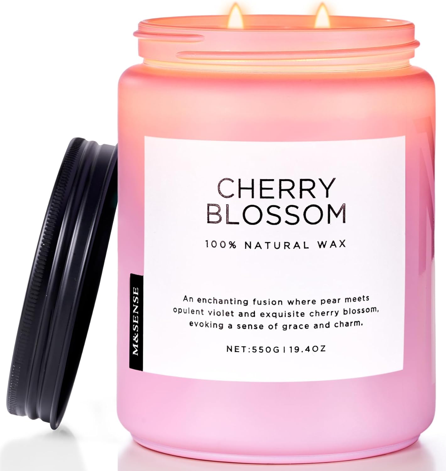 M&SENSE Cherry Blossom Scented Candle for Stress Relief & Decor