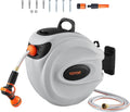 Retractable Hose Reel 65 ft x 5/8 in - Slow Auto Rewind Garden Reel