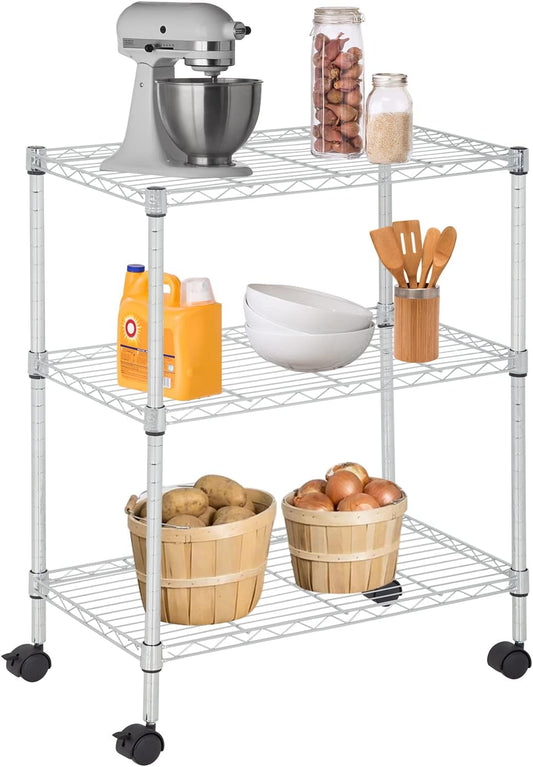 FDW 3 Tier Wire Shelving Unit for Kitchen and Garage Storage