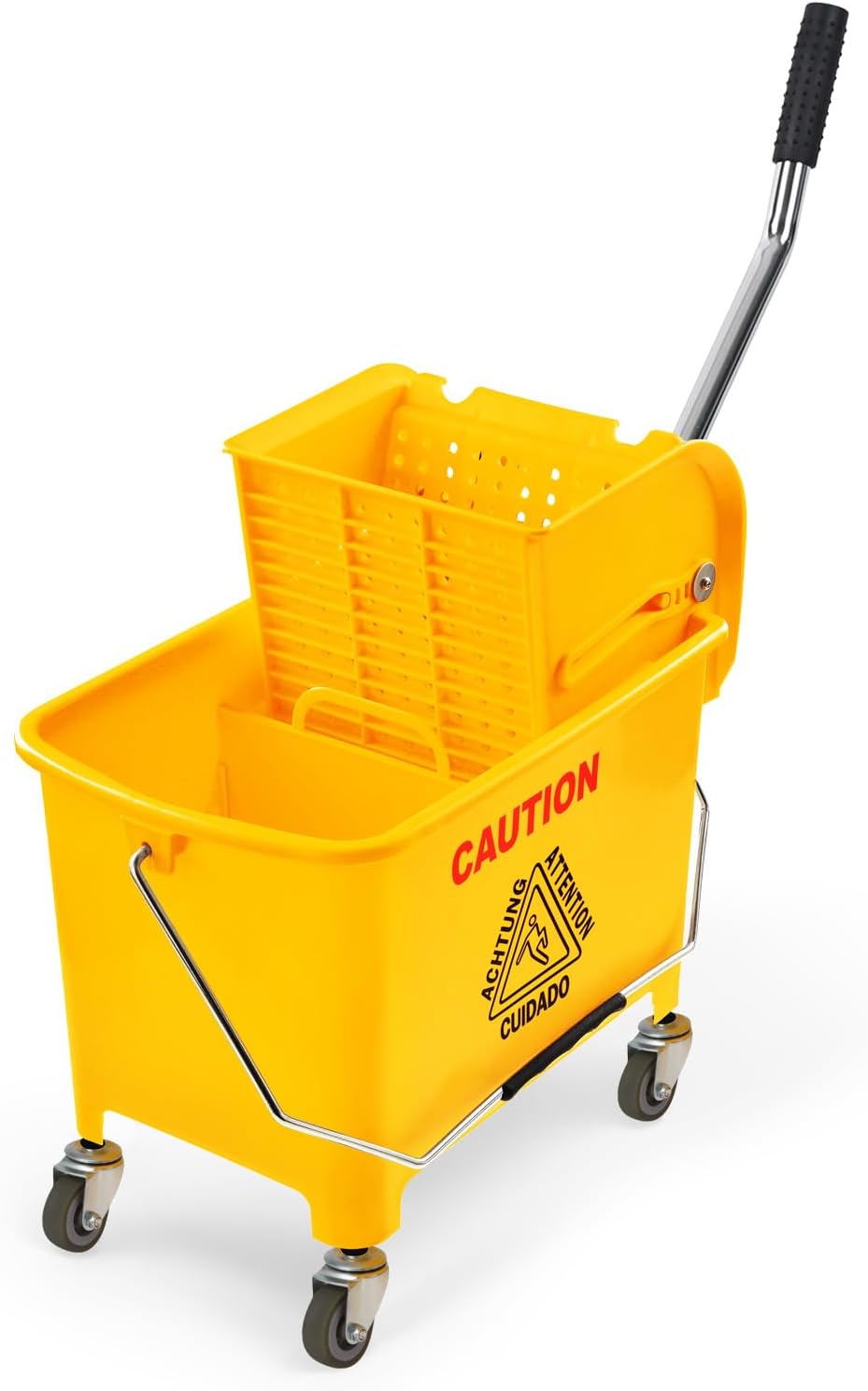 Commercial Mop Bucket with Wringer on Wheels for Easy Cleaning