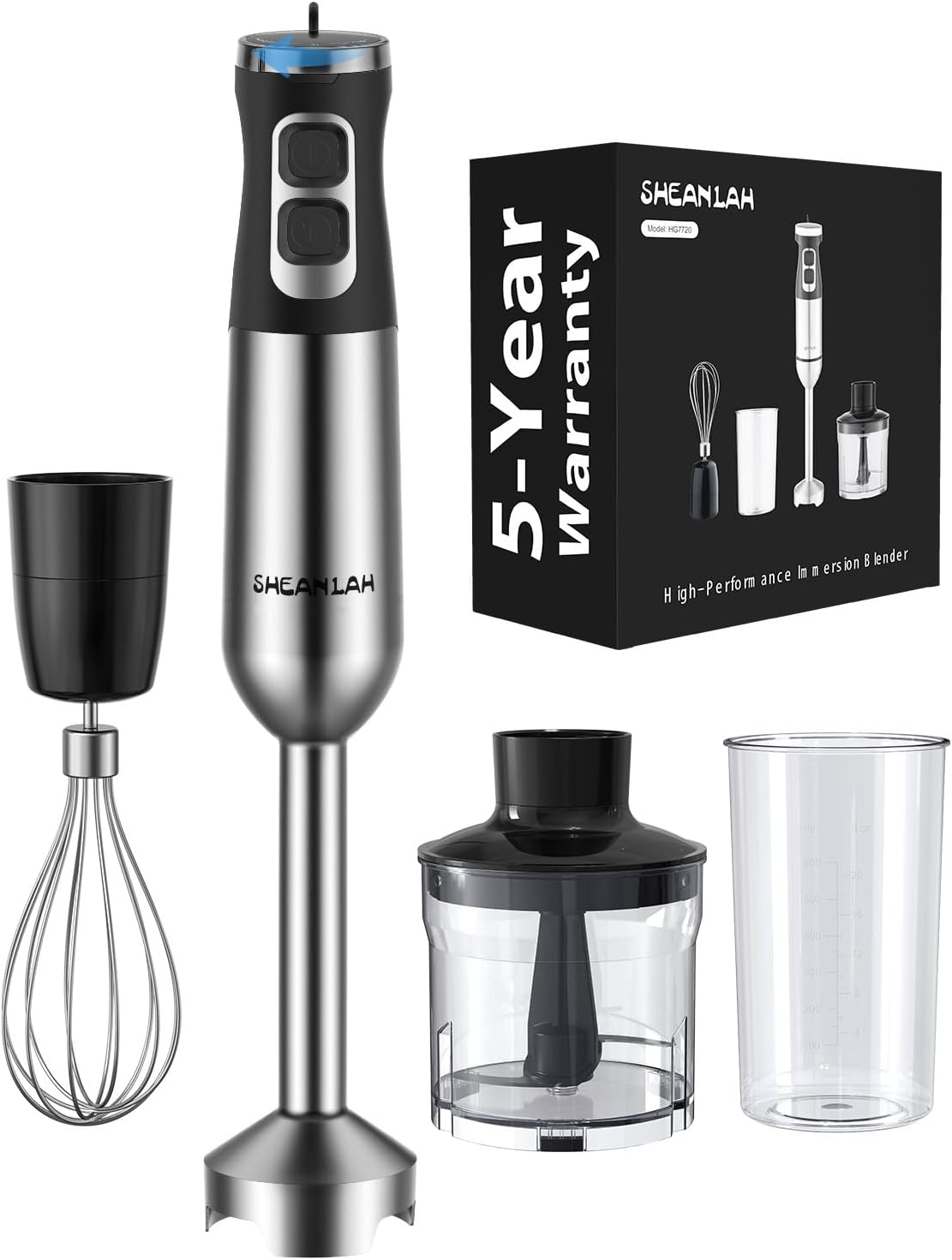 1000W Powerful Immersion Blender with 25-Speed Control and More