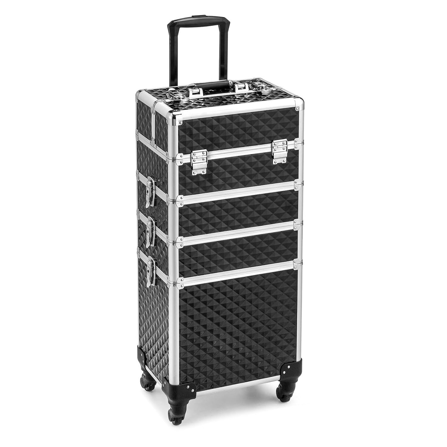 Mefeir 4-in-1 Rolling Makeup Train Case with Lockable Keys