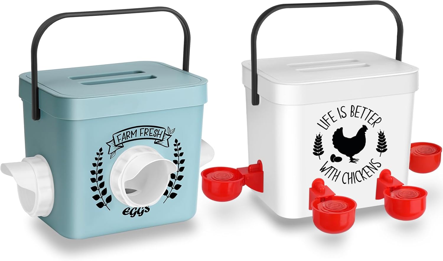 Automatic No Waste Chicken Feeder Set