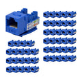 Cat6 Keystone Jacks 50 Pack Blue - Durable RJ45 Inserts for Wall