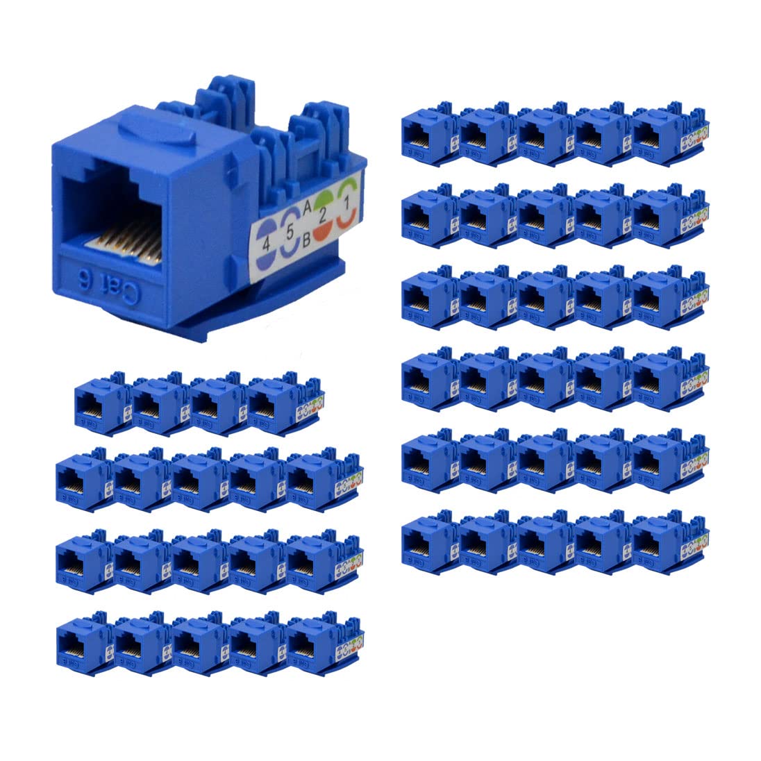 LOGICO Cat6 Keystone Jacks 50 Pack for Reliable Networking