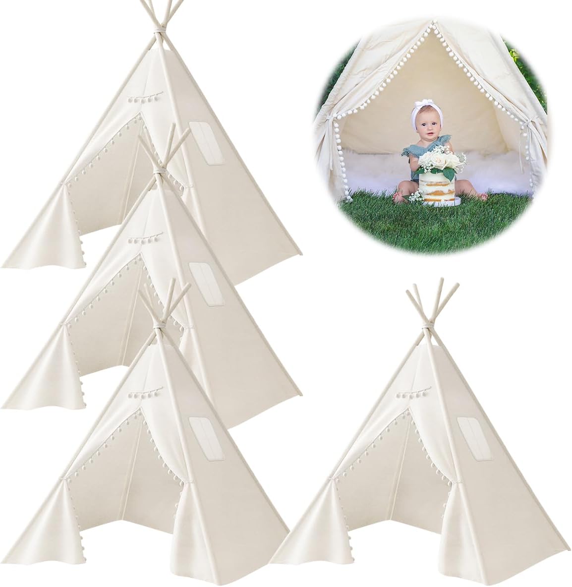 Bohemian Washable Teepee Tent for Kids | Collapsible & Fun | Jamceoceo