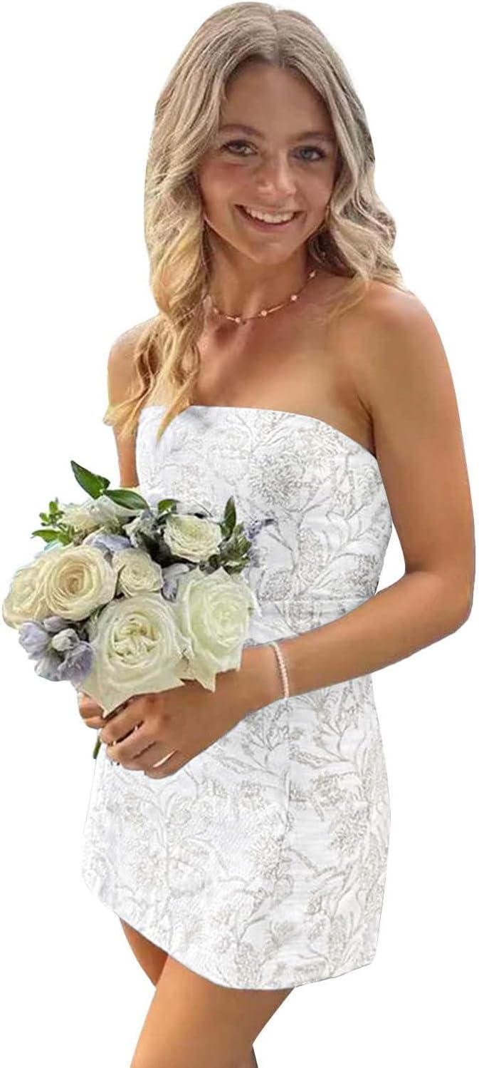 Strapless Homecoming Dresses 2025 Floral Print Formal Dress