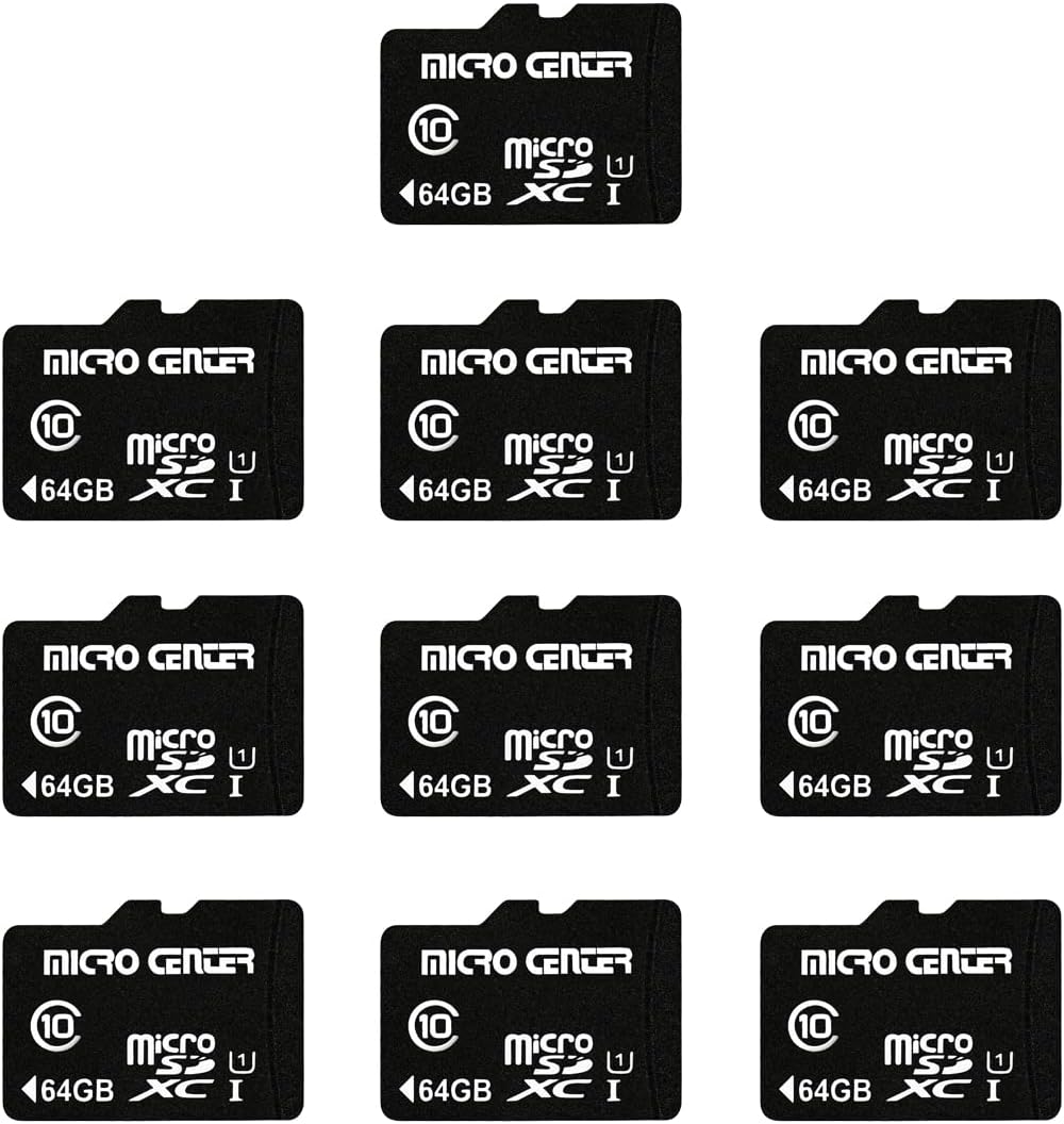 MicroSDXC Flash Memory Card 10 Pack for Mobile Device Storage