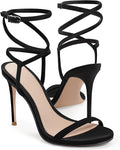 Womens Strappy Lace Up Heels Sandals - Flattering Summer Stilettos