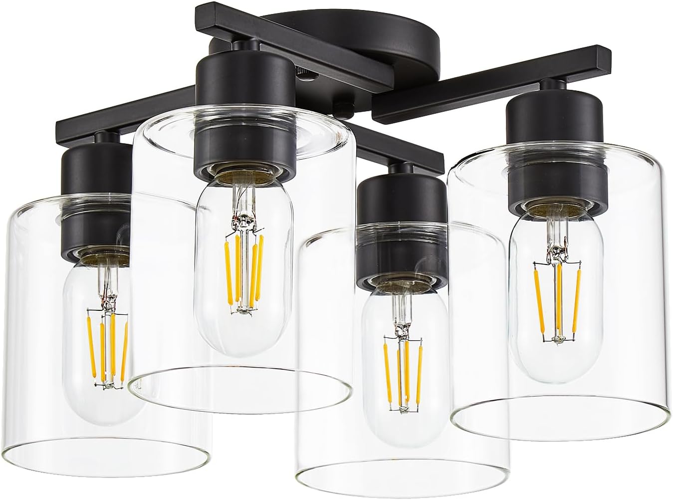Stylish Black Semi Flush Mount Ceiling Light for Modern Kitchens