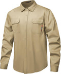 FR Shirt 7oz Fire Resistant Shirt Men's CAT2 Welding Shirt - Khaki