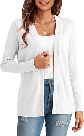 LIENRIDY Women's Lightweight Long Sleeve Open Front Cardigan