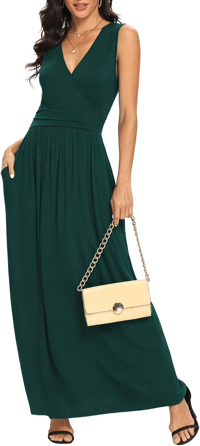 Stylish Deep V Neck Maxi Dress for Women - Perfect for Any Occasion
