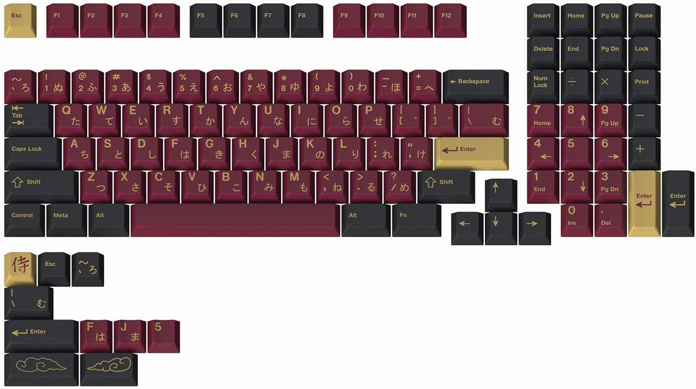 GMK Red Samurai Keycap Set for Full-Size Keyboards - Fierce Style