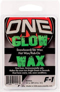 One Mfg F1 Glow Snowboard & Ski Wax 65g - Bright Green Trail Fun