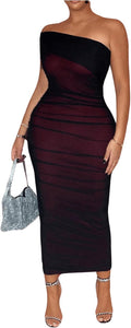 MILUMIA One-Shoulder Ruched Bodycon - Flattering Cocktail Dress