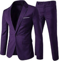 Cloudstyle Men's 2-Piece Slim Fit 1 Button Suit - Sharp Everyday Wear