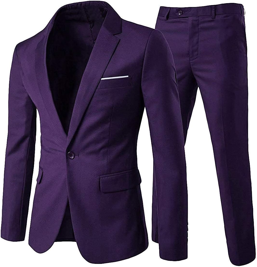 Cloudstyle Men's 2-Piece Slim Fit Dress Suit Jacket & Pants Set