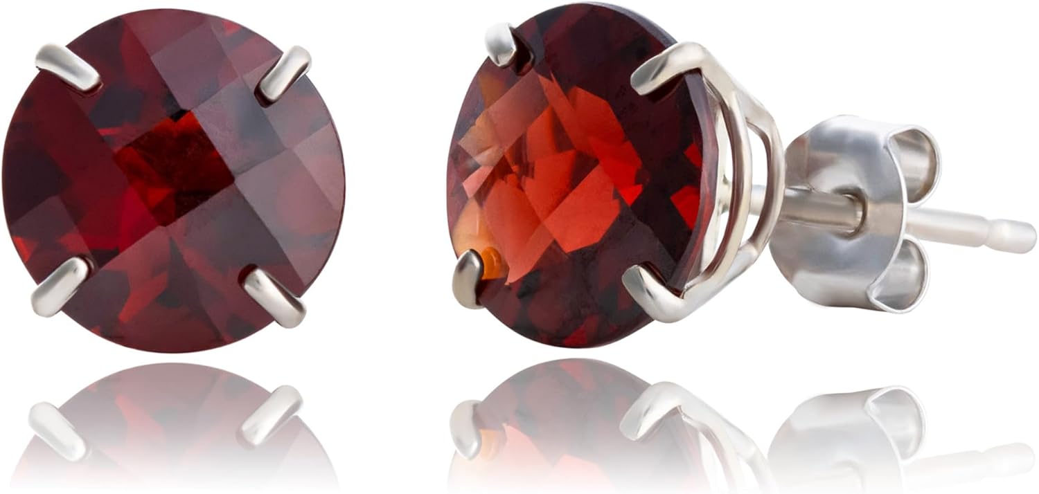 10k Gold 8mm Round Birthstone Stud Earrings for Women - Quality Style