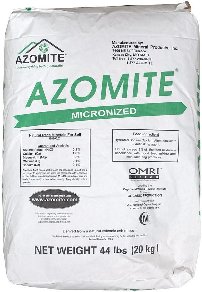 Azomite Organic Trace Mineral Powder for Healthy Plants 44LB