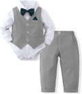 DISAUR Baby Boy Gentleman Suit 4PCS Cotton Set - Photo & Ceremony