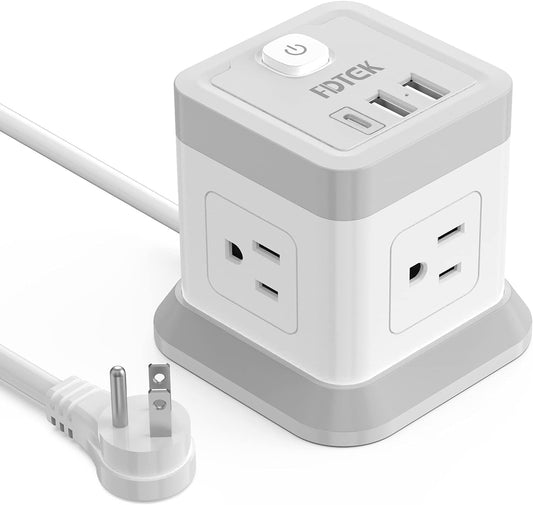 FDTEK Power Strip with USB - Compact Charging Station