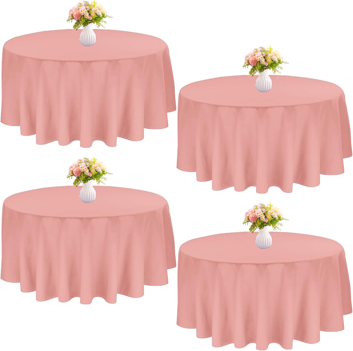 120 Inch Round Tablecloths for Weddings and Parties - Dusty Rose