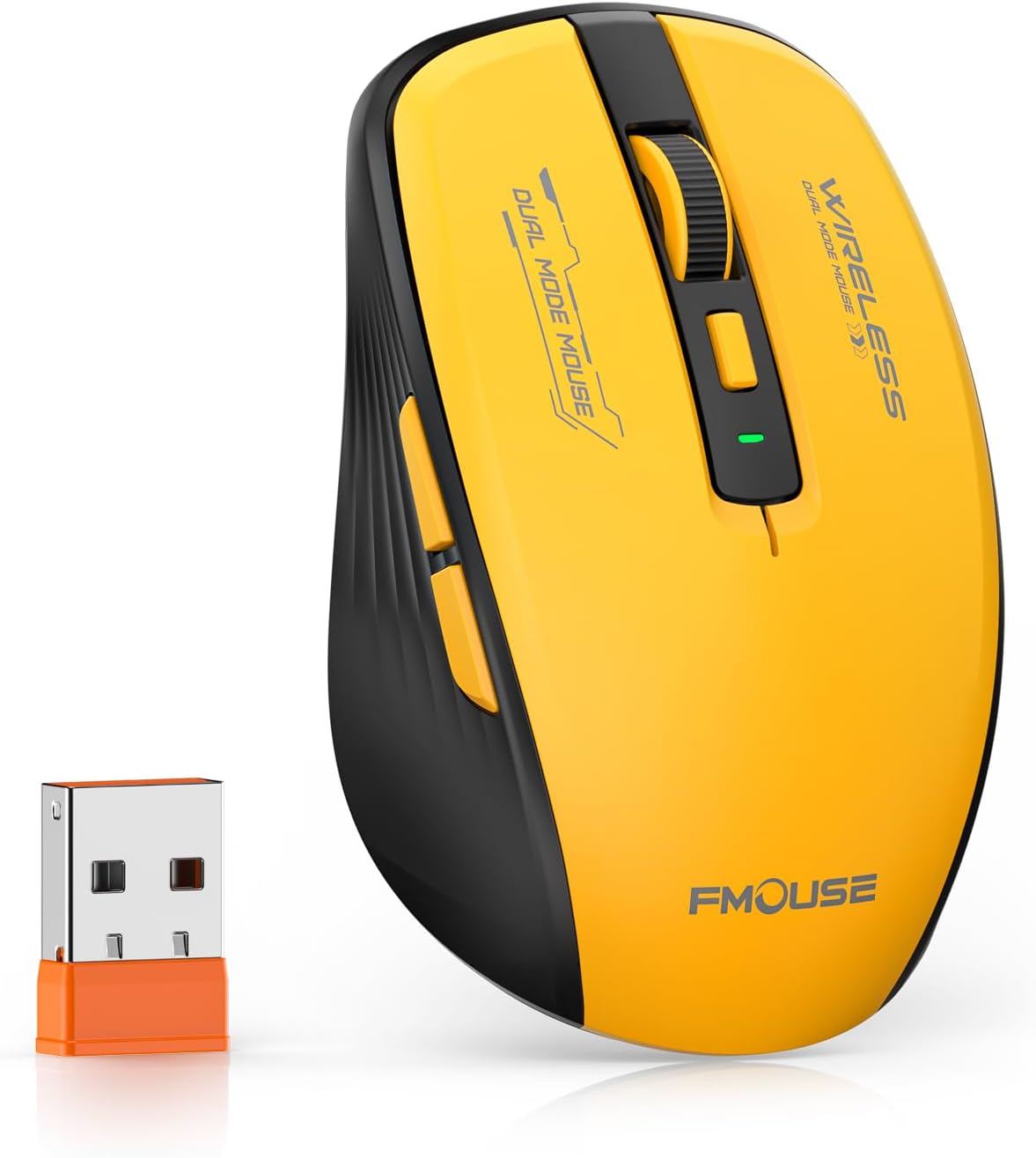 FMOUSE Dual Mode Silent Click Bluetooth Mouse - Ergonomic & Portable Design