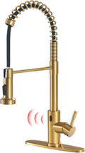 GIMILI Gold Touchless Faucet with Pull Down Sprayer - Smart Brushed