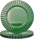 Waved Rim Green Plate Chargers, Set of 6 - Elevate Your Holiday Table