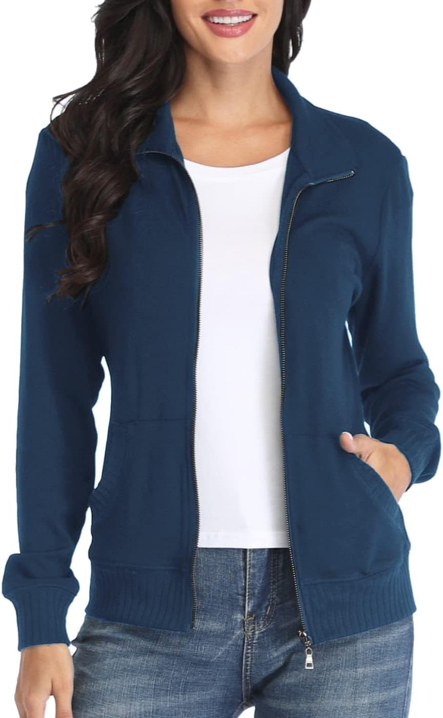 Women's Zip Up Sweatshirt Jacket for Running and Sports Wear