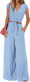 PRETTYGARDEN Women's Summer 2 Piece Outfits - Flattering Crop Top