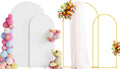 Metal Arch Stand with Cover Set of 2 White Spandex Fitted Backdrop
