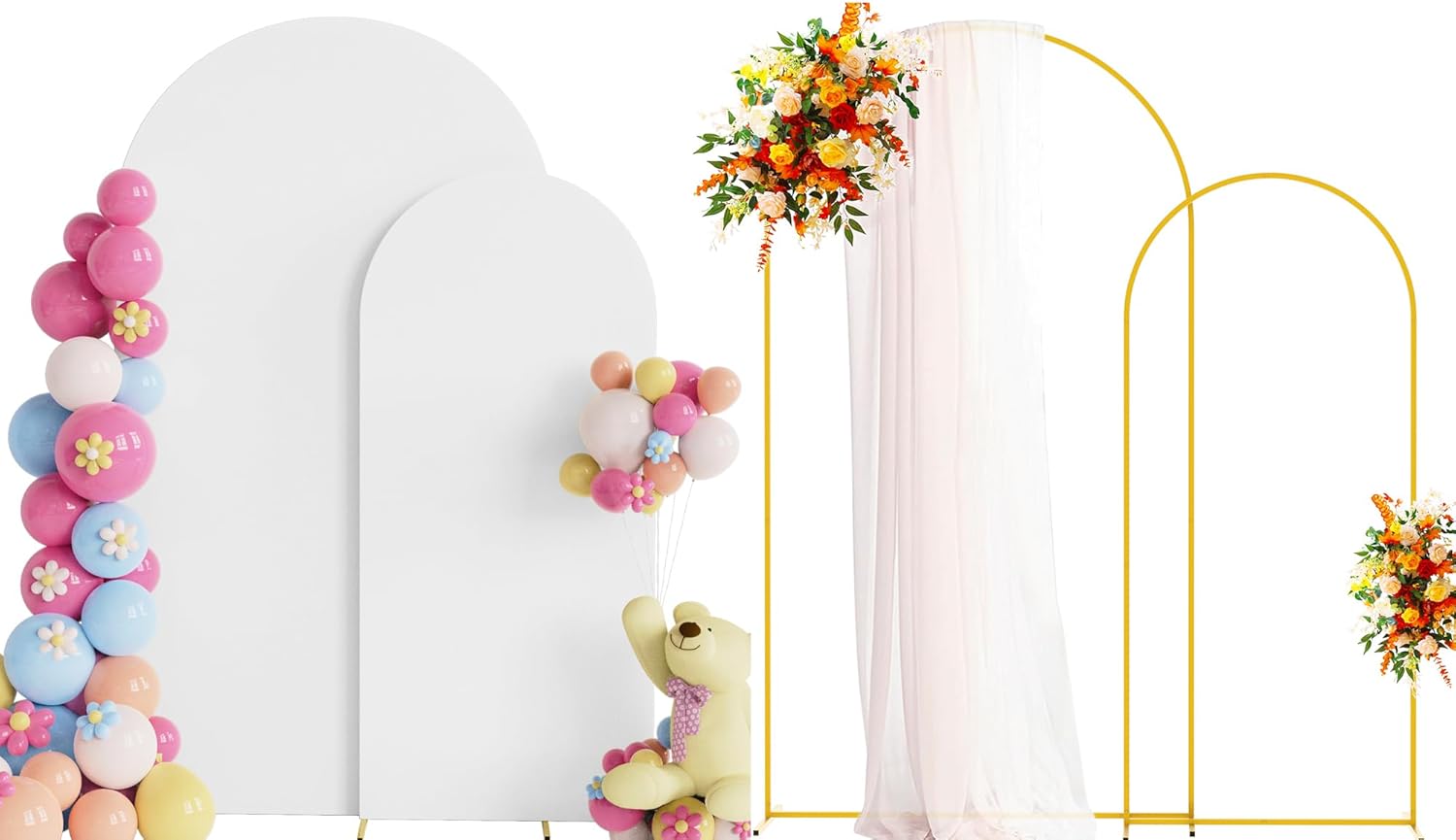 Putros Metal Arch Stand with Cover for Elegant Event Decor