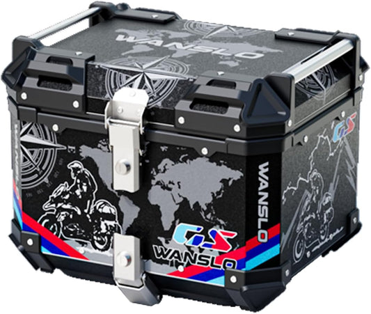 Wanslo 45L Waterproof Motorcycle Top Case with Security Lock