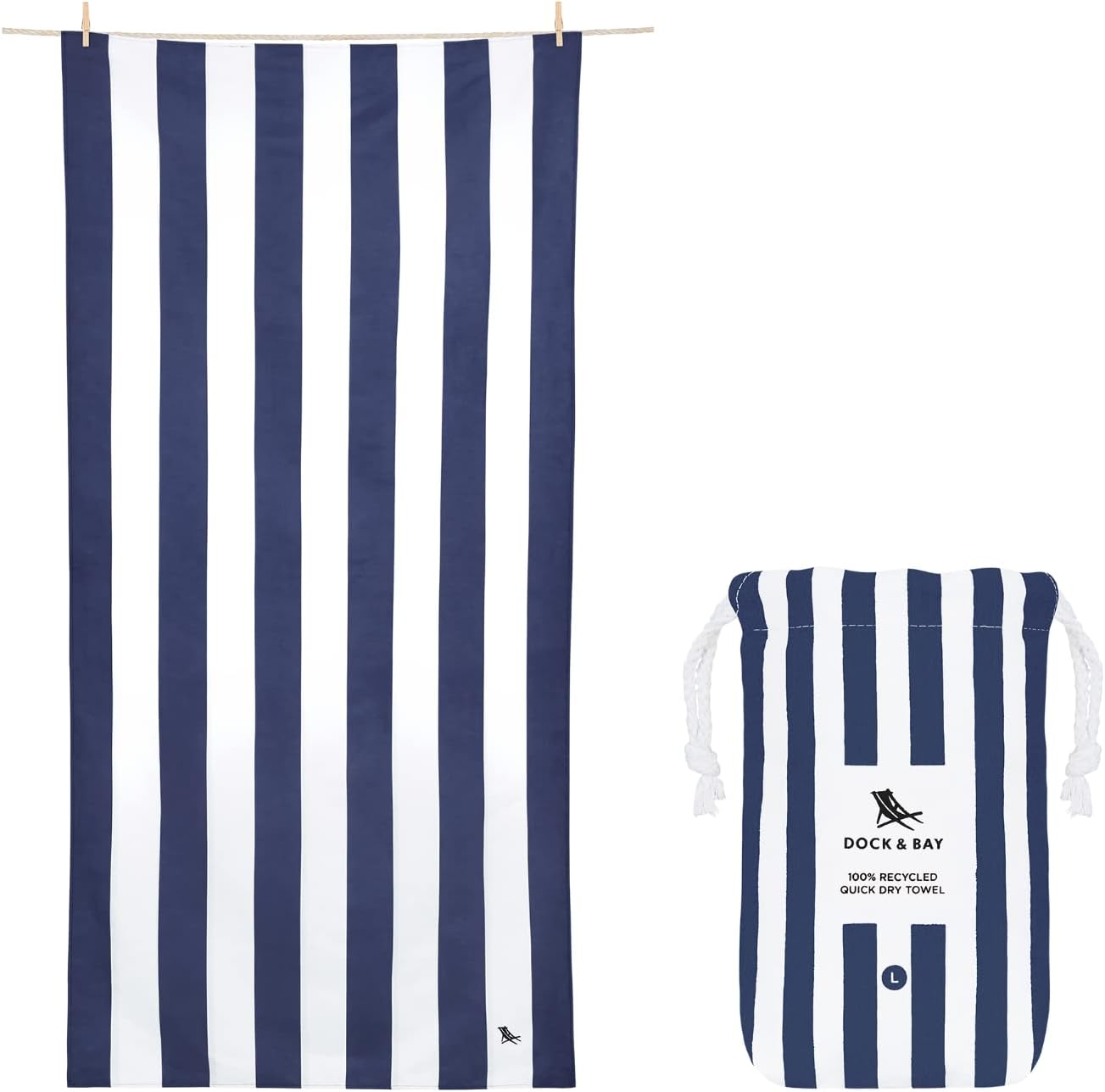 Dock & Bay Quick Dry Beach Towel - Sand Free, Eco-Friendly