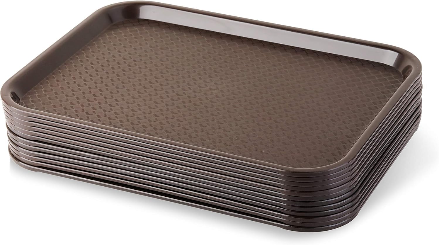 Fast Food Tray Set of 12, Durable Lightweight Plastic Trays