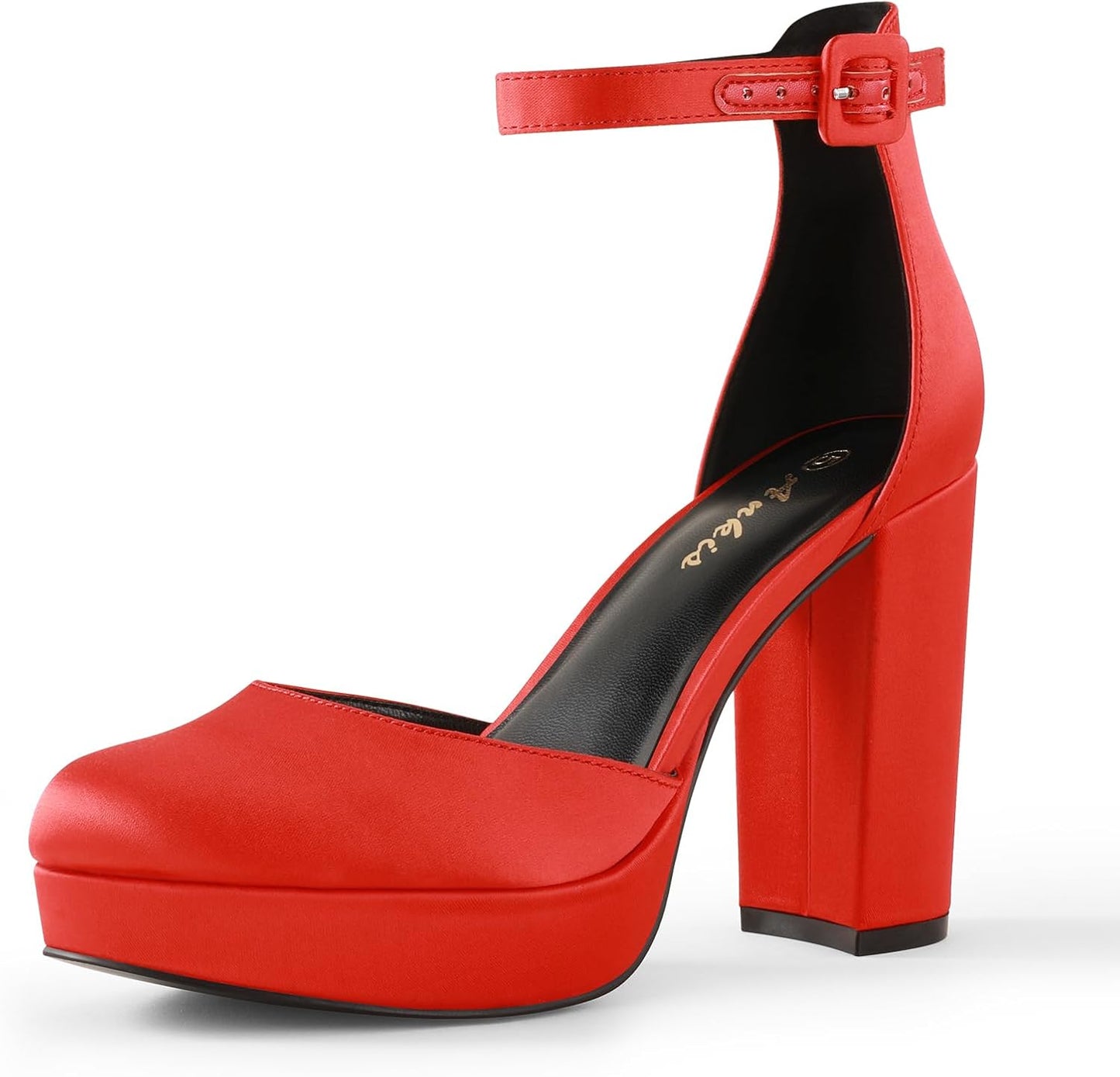 Ankis Black Platform Closed Toe Heels for Women - 4 Inch Pumps