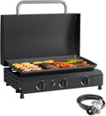 SKOK 3 Burner Gas Griddle with Hood - 23.3 in Outdoor Propane Griddle