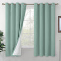 Frosty Green 100% Blackout Curtains 63 in Length - Double Layer