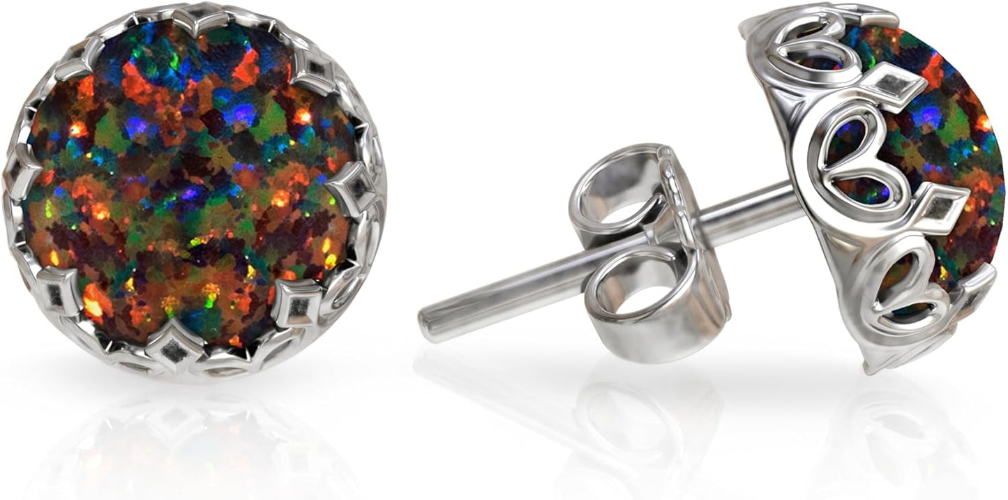 925 Sterling Silver Gemstone Studs Earrings for Women - Minimalist