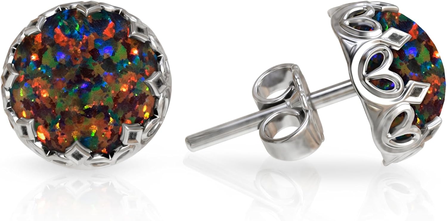 925 Sterling Silver Gemstone Studs Earrings for Women - Minimalist