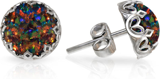 925 Sterling Silver Gemstone Studs Earrings for Women - Minimalist
