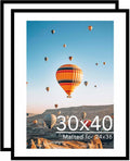 30x40 Picture Frame with 24x36 Mat Set of 2 - Large Black Poster
