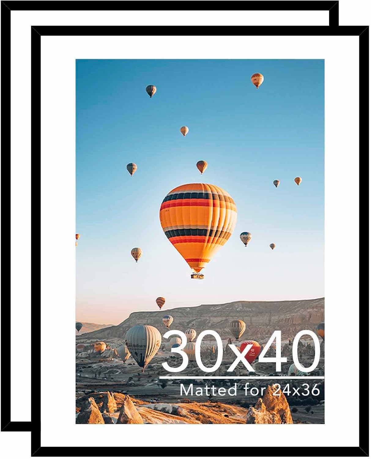 30x40 Picture Frame Set of 2 with 24x36 Mat for Photos